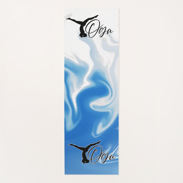 Blue-white eddy yoga starch yoga mat (Front)