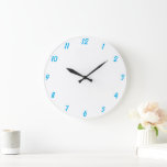 Blue White Elegant Custom Colorful Cute Gift 2023 Large Clock<br><div class="desc">Printed in classy white and blue custom color background! You may customize as you wish!</div>