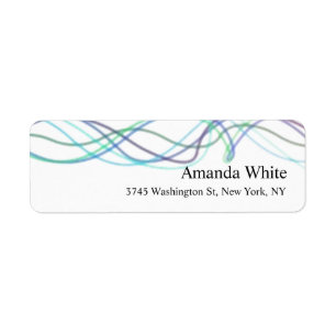 Blue White Elegant Minimalist Abstract Modern Label