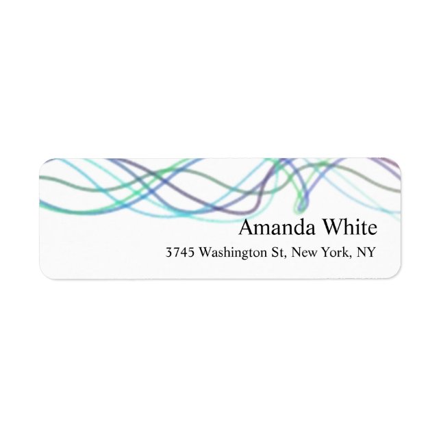Blue White Elegant Minimalist Abstract Modern Label (Front)