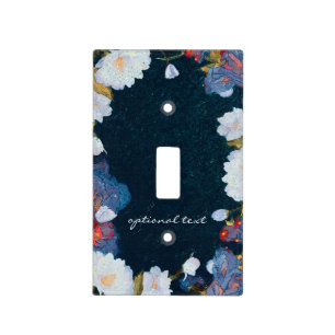 Blue & White Elegant Modern Chic Floral Light Switch Cover