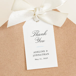 Blue White Elegant Wedding Thank You Gift Tags