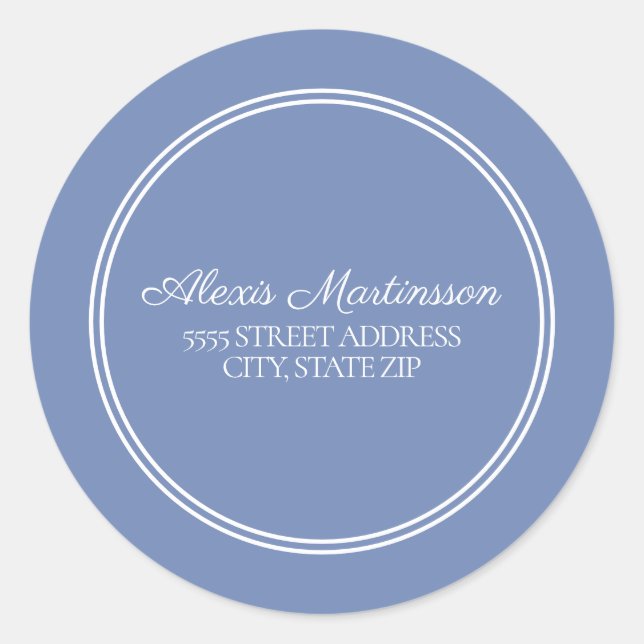 Blue White Envelope Seal Address Sticker (Front)