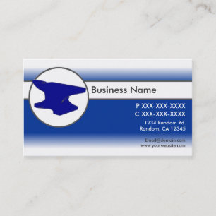 Blue white fade custom anvil business cards