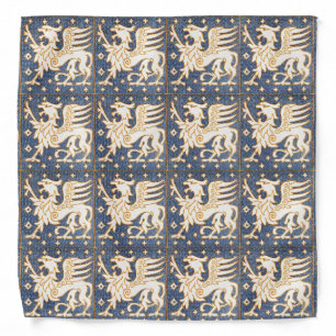 BLUE WHITE FANTASY GRYPHONS BANDANA