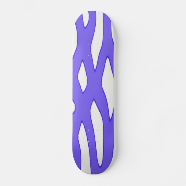 Blue white fantasy pattern skateboard deck (Front)