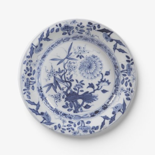 Blue white faux porcelain chinoiserie onion patter paper plates