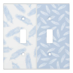 “Blue/White Feathers”  Light Switch Cover