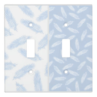 “Blue/White Feathers”  Light Switch Cover