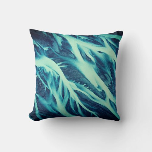 Blue  White Flared Design  Throw Pillow