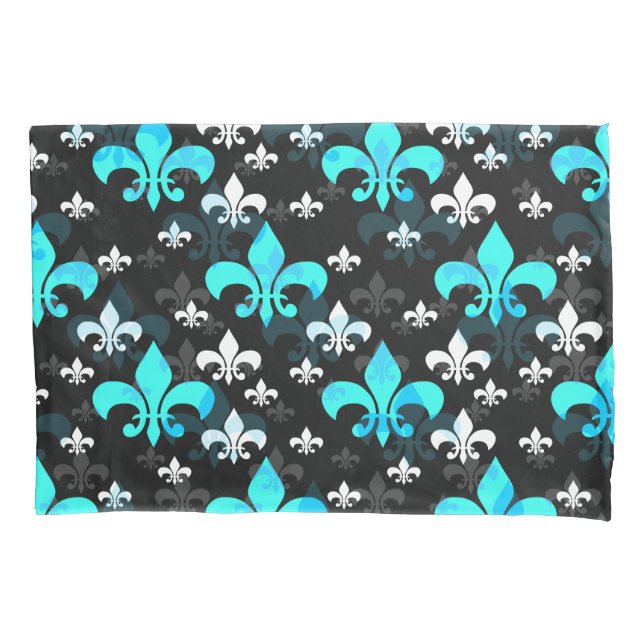 Blue White Fleur De Lis  Pillow Case (Front)