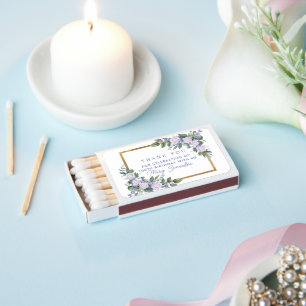 Blue White Floral 100th Birthday Favor Custom Matchboxes