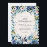 Blue White Floral 60th Scalloped Birthday Invitation<br><div class="desc">Elegant navy and dusty blue with white watercolor floral 60th birthday party scalopped-edge invitation for women. This invitation is designed for a 60th birthday but can be customized for anyone of any age. Contact me for assistance with your customizations or to request additional matching or coordinating Zazzle products for your...</div>