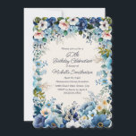 Blue White Floral 60th Scalloped Birthday Invitation<br><div class="desc">Elegant navy and dusty blue with white watercolor floral 60th birthday party scalopped-edge invitation for women. This invitation is designed for a 60th birthday but can be customized for anyone of any age. Contact me for assistance with your customizations or to request additional matching or coordinating Zazzle products for your...</div>