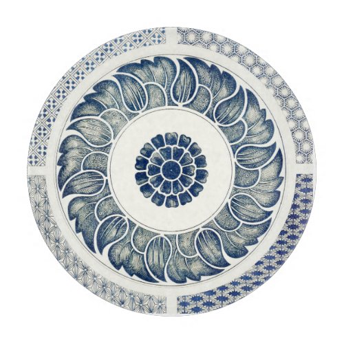 Blue White Floral Chinese Round Cutting Board