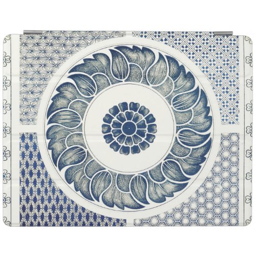 Blue White Floral Chinese Round iPad Smart Cover