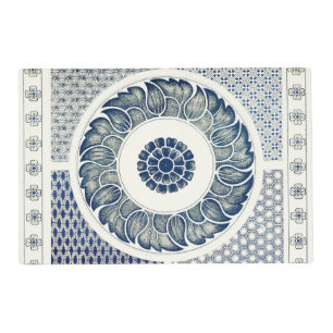 Blue White Floral Chinese Round Placemat