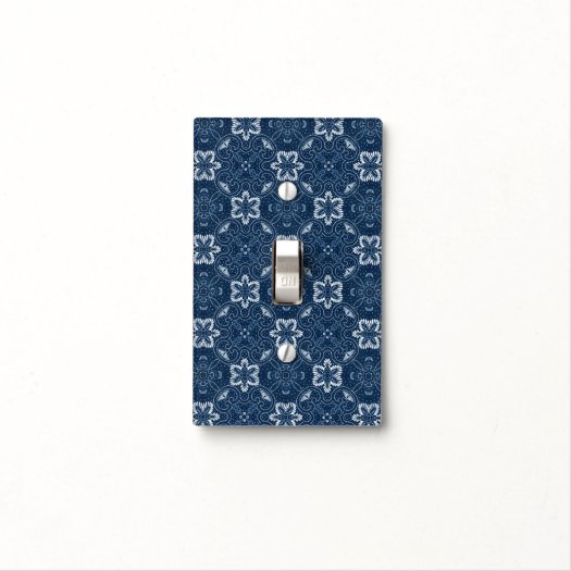Blue & White Floral DesignToggle LightSwitch Cover