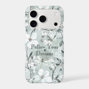 Blue White Floral Dragonflies iPhone 17 Pro Case