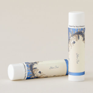 Blue White Floral Embellishment Lip Balm