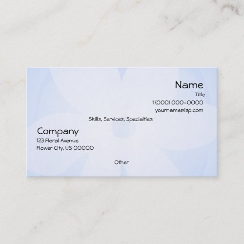 Blue White Floral Glow Business Card