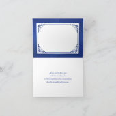 Blue, White Floral, Hearts Wedding Thank You Card (Inside)