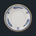 Blue White Floral Pattern Ceramic Looking Vintage Paper Plates<br><div class="desc">Dress up your table with this paper plate featuring and blue and white antique floral design - made to look like a vintage ceramic china plate with a gold rim.  Great for bridal showers,  birthday parties,  tea parties and more.</div>