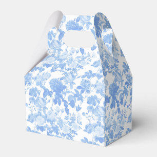 Blue White Floral Roses French Chinoiserie Pattern Favor Boxes