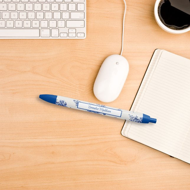 Blue White Floral Style Chinoiserie  Pen (Creator Uploaded)