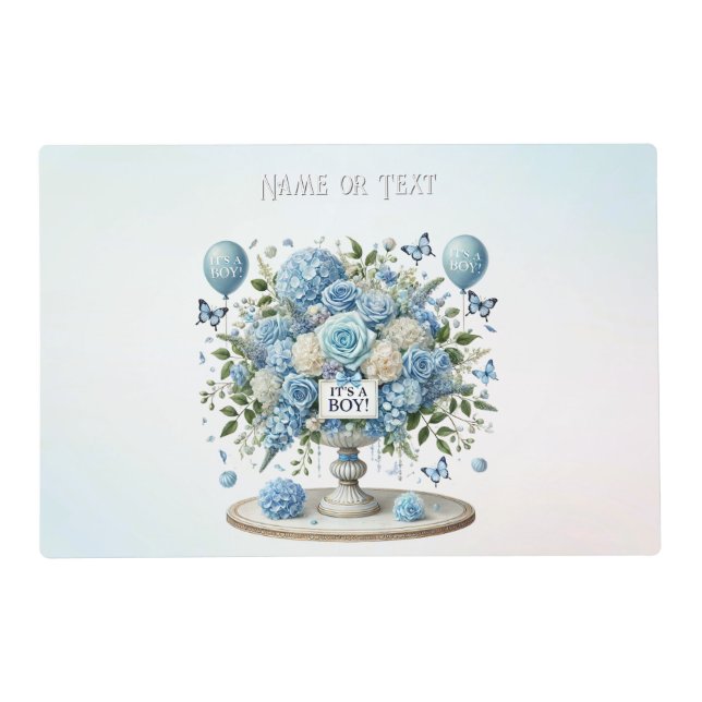 Blue White Floral Vase Placemat (Front)
