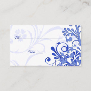 Blue & White Floral Wedding Place or Escort Cards