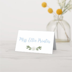Blue & White Flower Chinoiserie Place Card