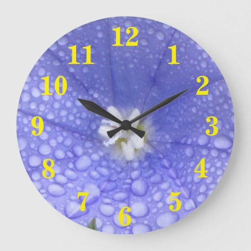 Blue White Flower Large Clock