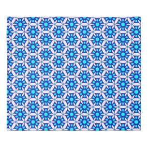 Blue White Flower Pattern Duvet Cover