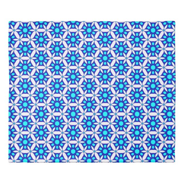 Blue White Flower Pattern  Duvet Cover (Back)