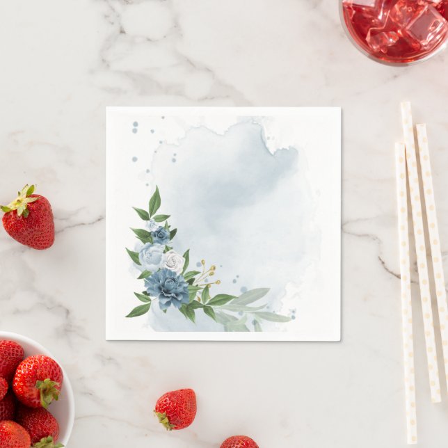 blue & white flowers botanical napkins (Insitu)