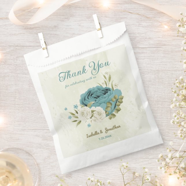 blue white flowers greenery wedding favor bag (Clipped)