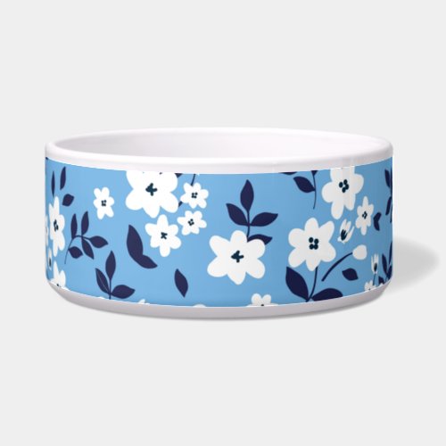 Blue White Flowers Vintage Bowl