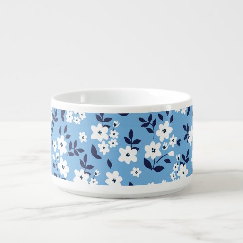Blue White Flowers Vintage Bowl