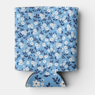 Blue, White Flowers: Vintage Can Cooler