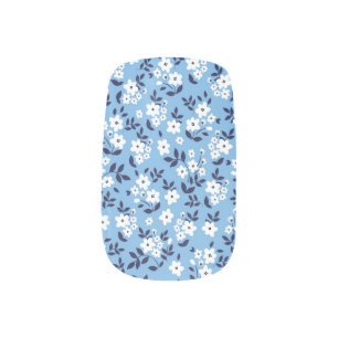 Blue, White Flowers: Vintage Minx Nail Art