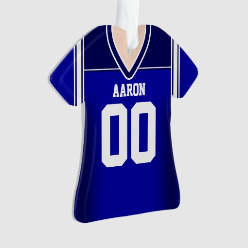 Blue/White Football Jersey Ornament Zazzle