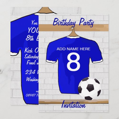 Soccer Jersey Birthday party invitations