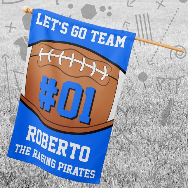 Blue White Football Team Colors House Flag (Creator Uploaded)