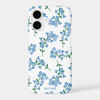 Blue White Forget Me Not Floral Pattern iPhone 17 Case