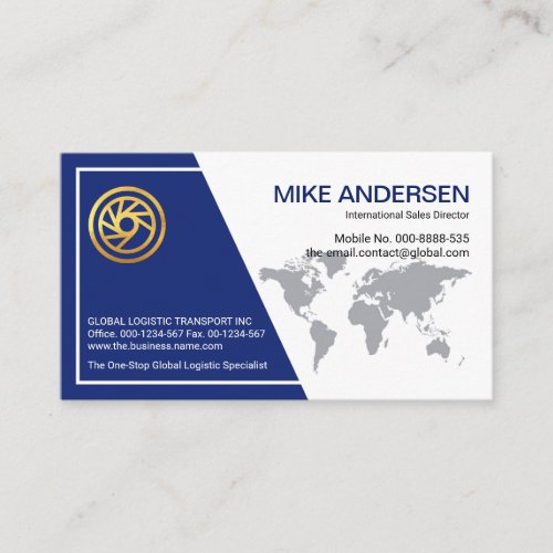 Blue White Frame Global CEO Business Card