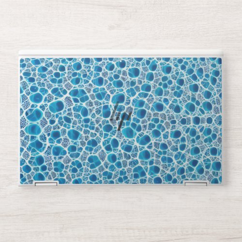 Blue  White Frosty Fantasy Abstract Ice Mosaic HP Laptop Skin