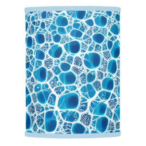 Blue  White Frosty Fantasy Abstract Ice Mosaic Lamp Shade