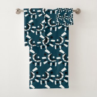 Blue White Geometric Abstract Modern Pattern