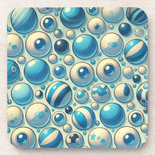 🔵 Blue White Geometric Modern Home Decor⚪ Beverage Coaster